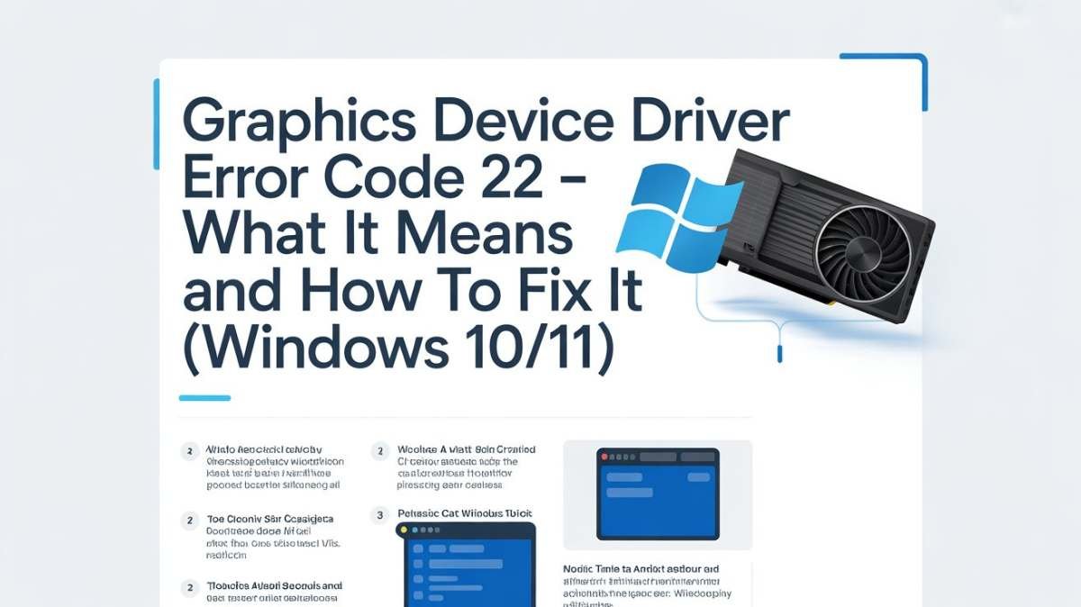 graphics device driver error code 22