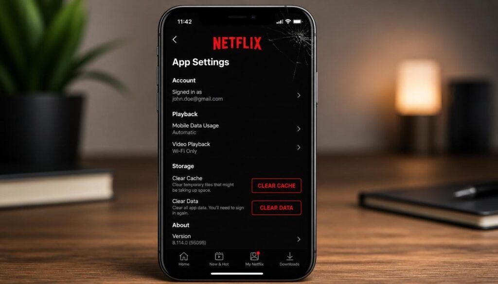 Clear Netflix App Cache and Temporary Data