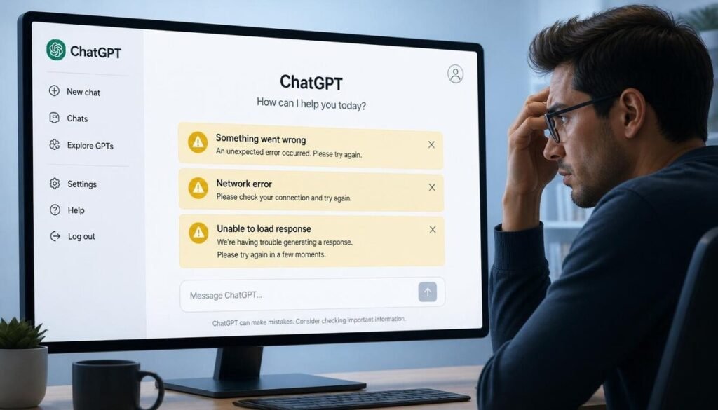 Common Reasons Why ChatGPT Shows Error Messages