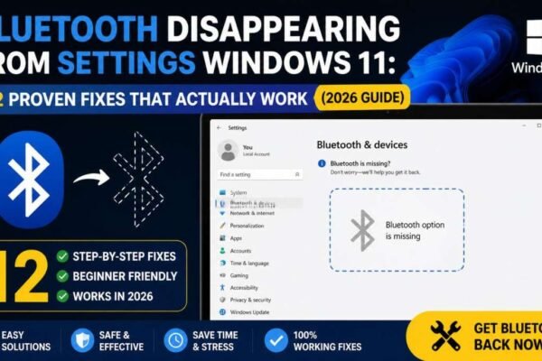 Bluetooth Disappearing from Settings Windows 11 12 Proven Fixes That Actually Work (2026 Guide)-Bluetooth Disappearing from Settings Windows 11
