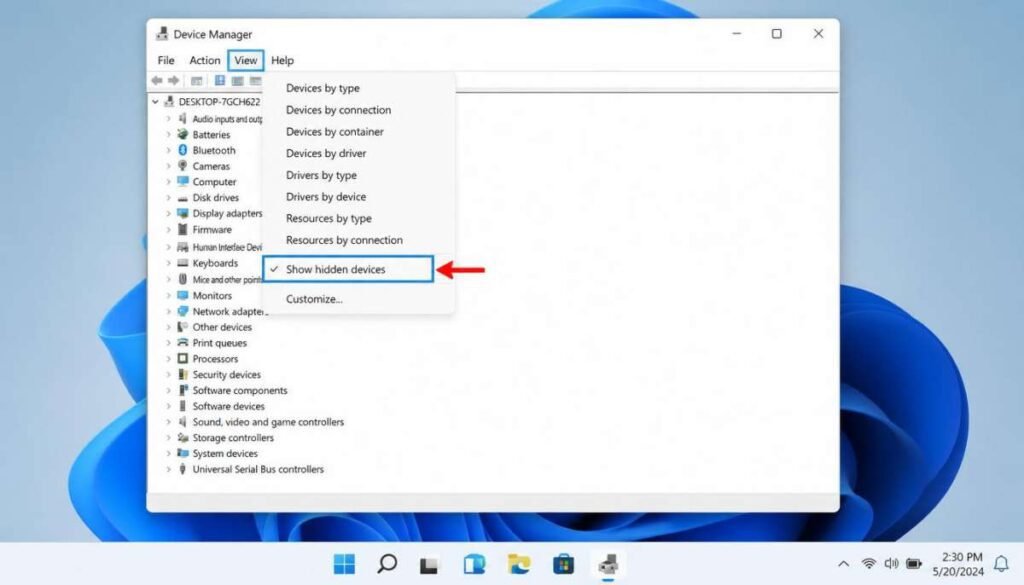 Fix 2 Check for Hidden Bluetooth Devices in Device Manager