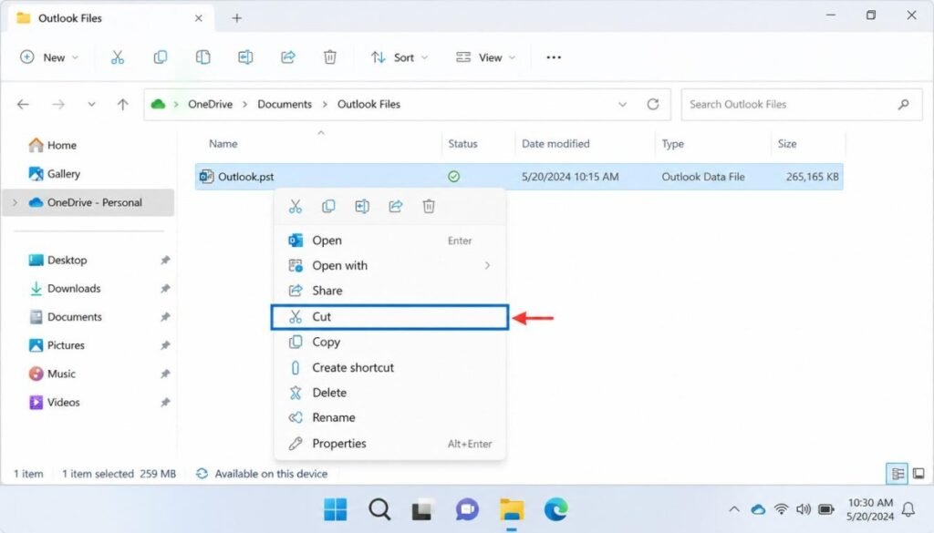 Fix 3 Move Outlook PST Files Out of OneDrive