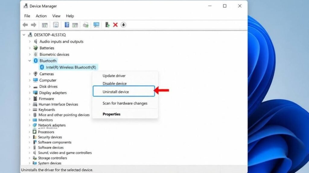 Fix 5: Reinstall the Bluetooth Driver