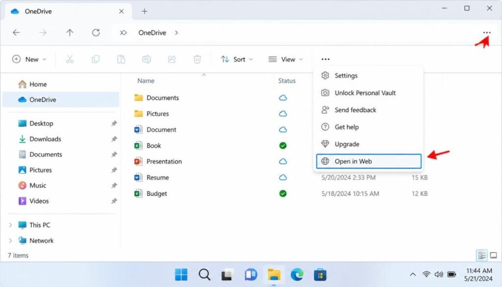 Fix 5 Use the OneDrive Web App Instead of Synced Folders