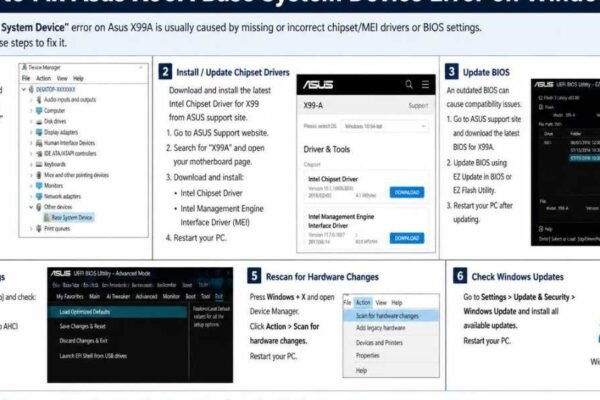 Asus x99abase system device error window 10