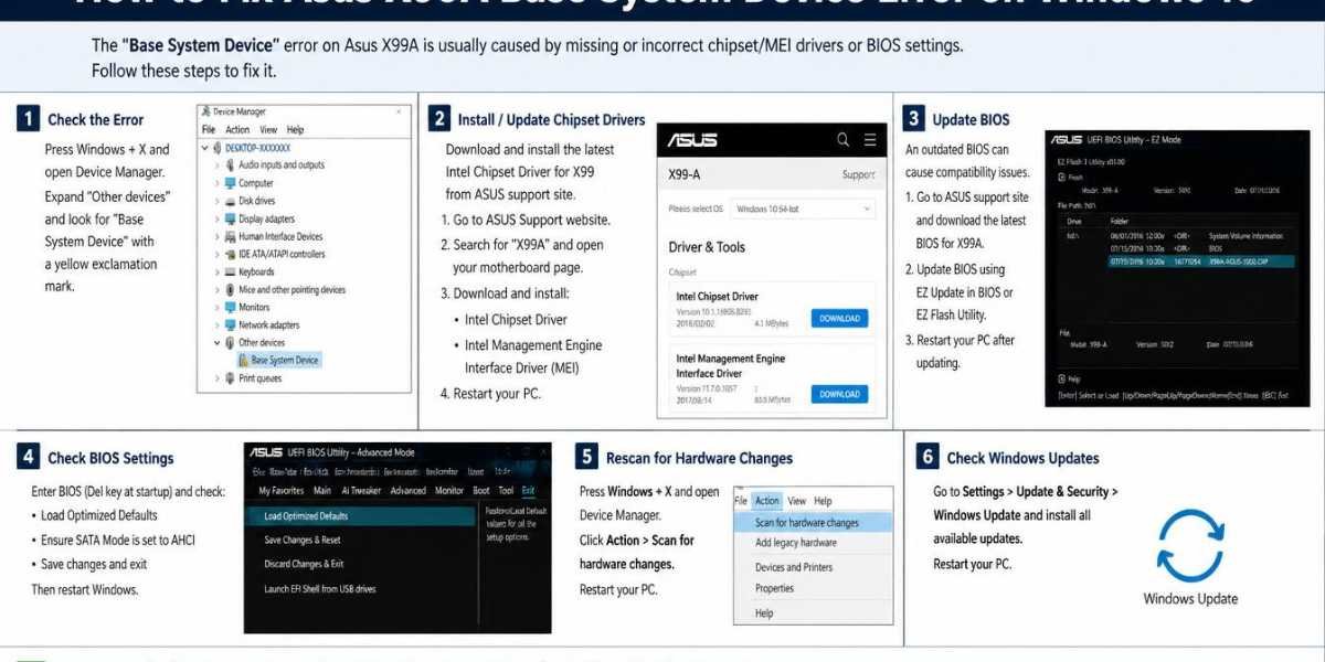 Asus x99abase system device error window 10