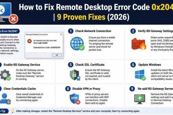 How to Fix Remote Desktop Error Code 0x204 9 Proven Fixes (2026)-Remote Desktop Error Code 0x204