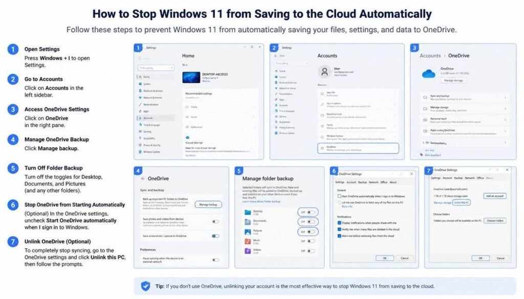 How to Stop Windows 11 from Saving to the Cloud Automatically