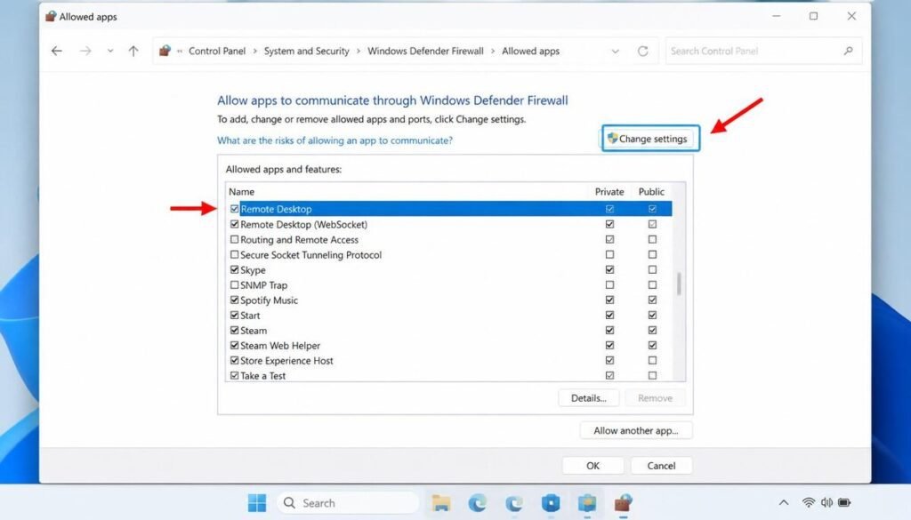 Solution 2 Allow Remote Desktop Through Windows Firewall