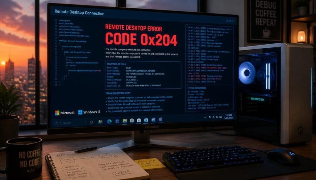What Does Remote Desktop Error Code 0x204 Actually Mean-Desktop Error Code 0x204 