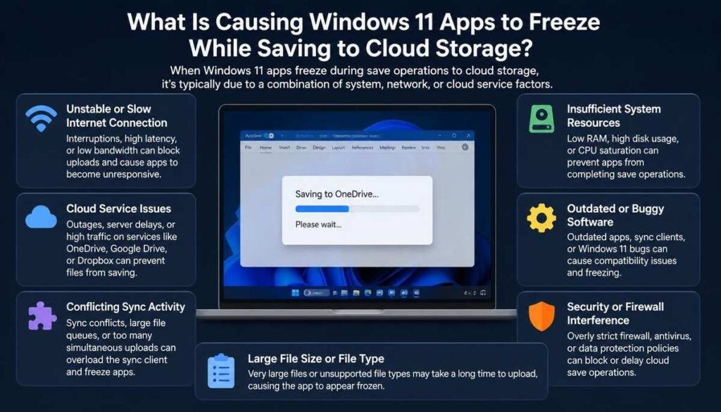 What Is Causing Windows 11 Apps to Freeze While Saving to Cloud Storage-Windows 11 Apps Freezing While Saving to Cloud Storage