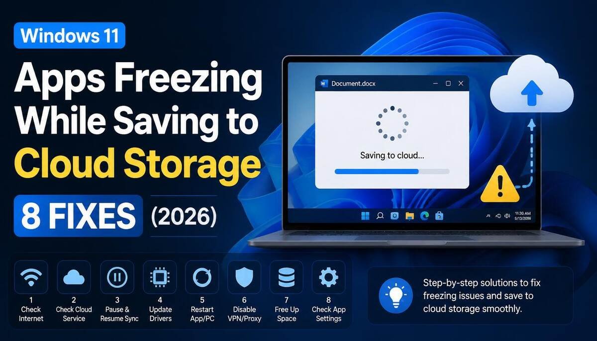 Windows 11 Apps Freezing While Saving to Cloud Storage | 8 Fixes (2026)-Windows 11 Apps Freezing While Saving to Cloud Storage