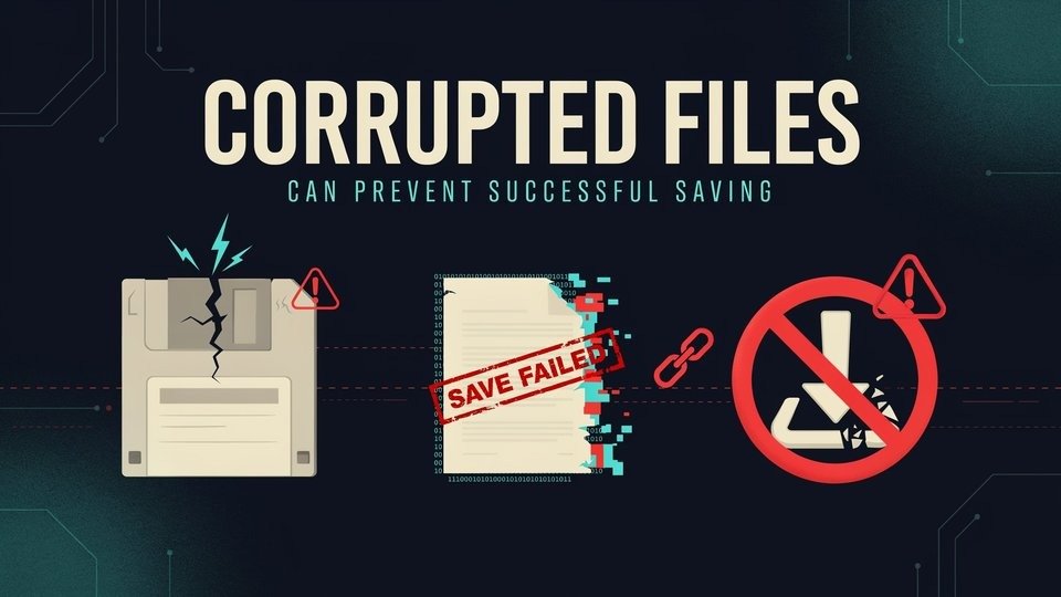 Corrupted Files Can Prevent Successful Saving
