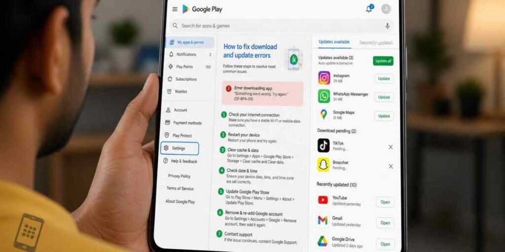 Play Store Error Code List and Solutions