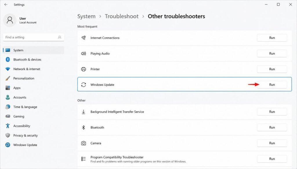 Fix 1 Run the Windows Update Troubleshooter First