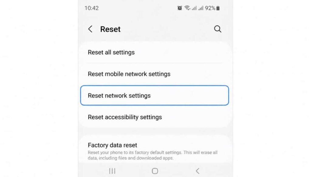 Reset Network Settings