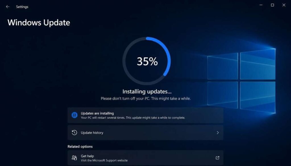 Windows Update Stuck at 35% (or Any Middle Percentage)